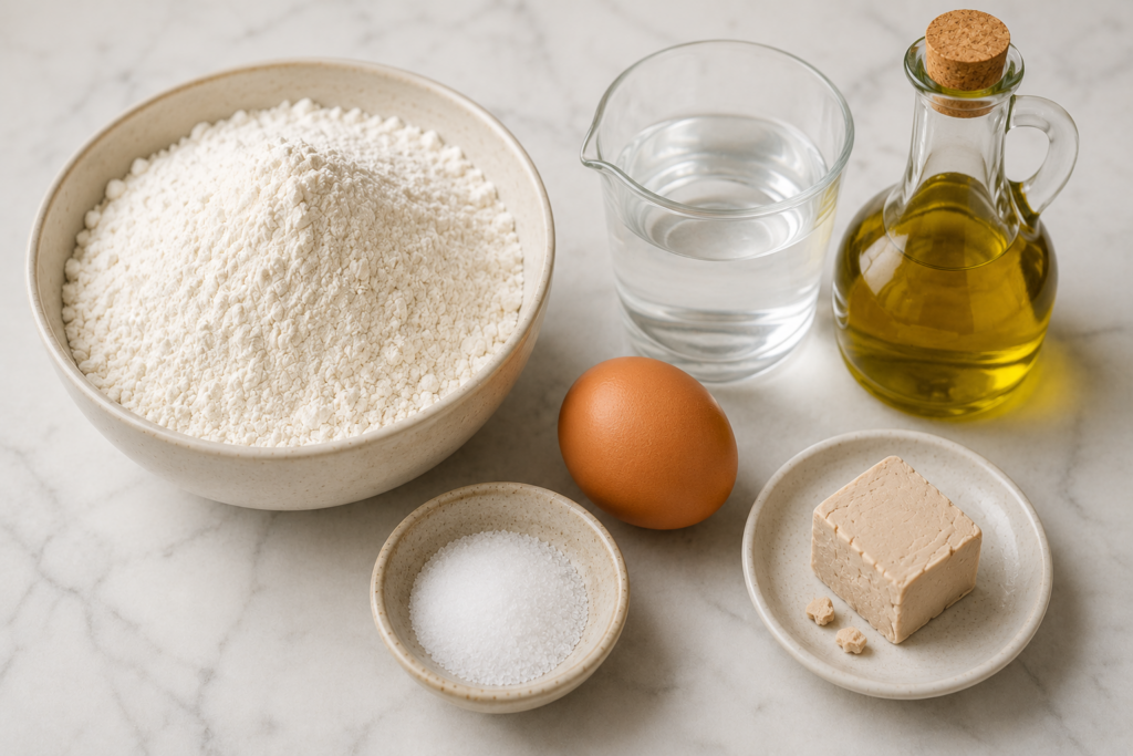 ingredientes para la masa de empanada de calamares en su tinta