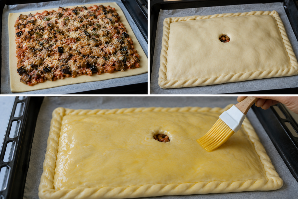 montade de la empanada de berenjena y queso parmesano